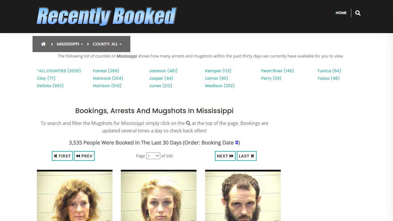 Bookings, Arrests and Mugshots in Pearl River County, Mississippi