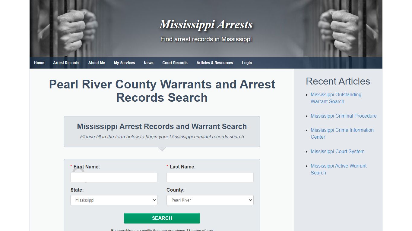 Pearl River County Warrants and Arrest Records Search