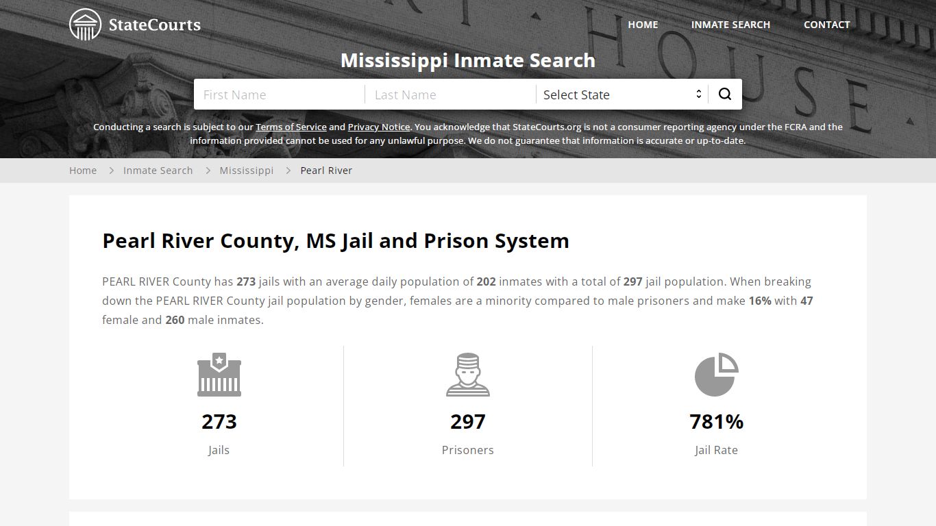 Pearl River County, MS Inmate Search - StateCourts
